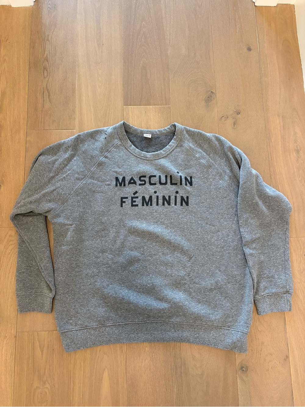 Grey Clare V. 'Masculin Féminin' Crewneck Sweatshirt